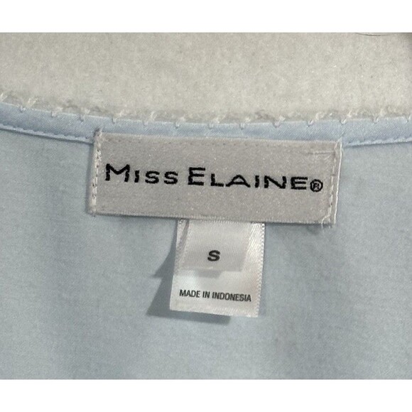 NWT MISS ELAINE Light Blue Nightgown Size Sm“Touch The Inside” Embroidered - Picture 3 of 8